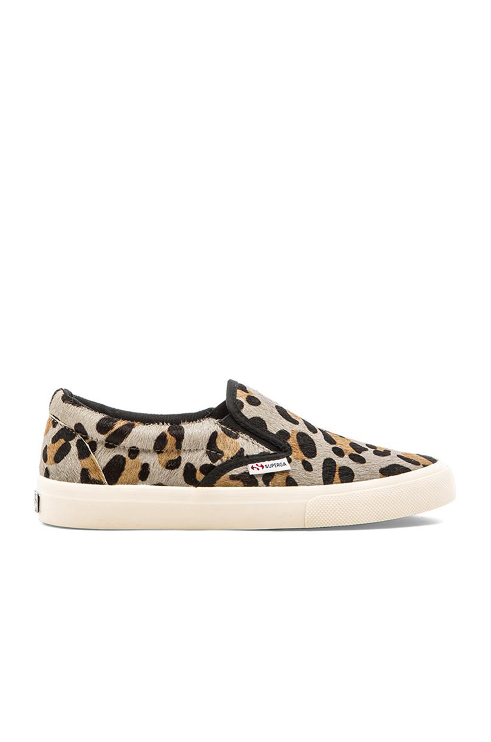 superga leopard haircalf slip on sneakers