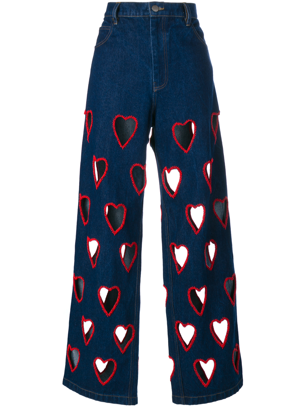 Ashish Denim Cut-out Heart Flared Jeans 