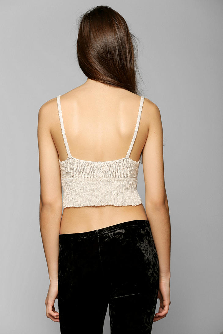 Lyst Staring At Stars Slubby Sweater Bra Top in White