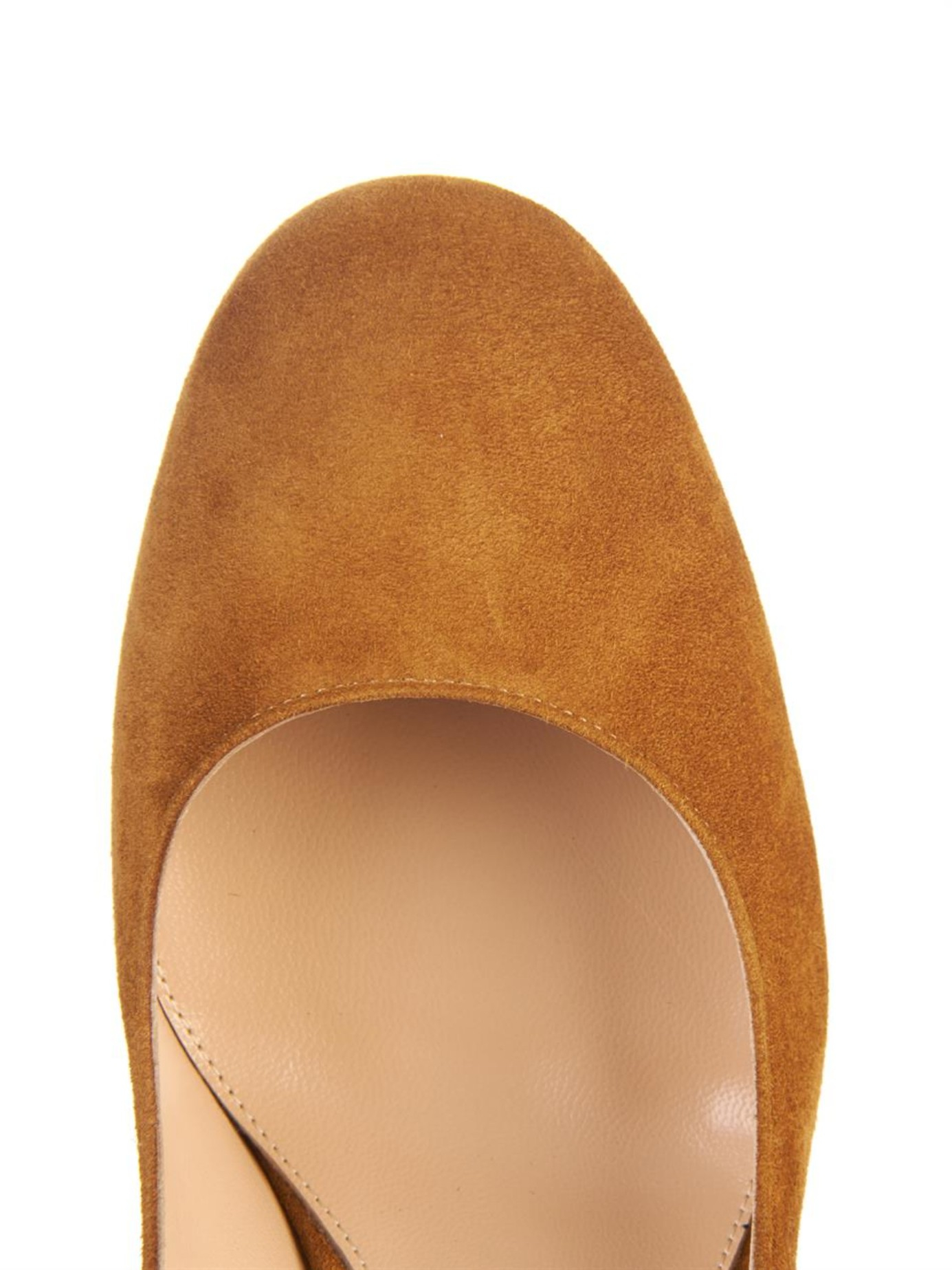 tan block heel pumps