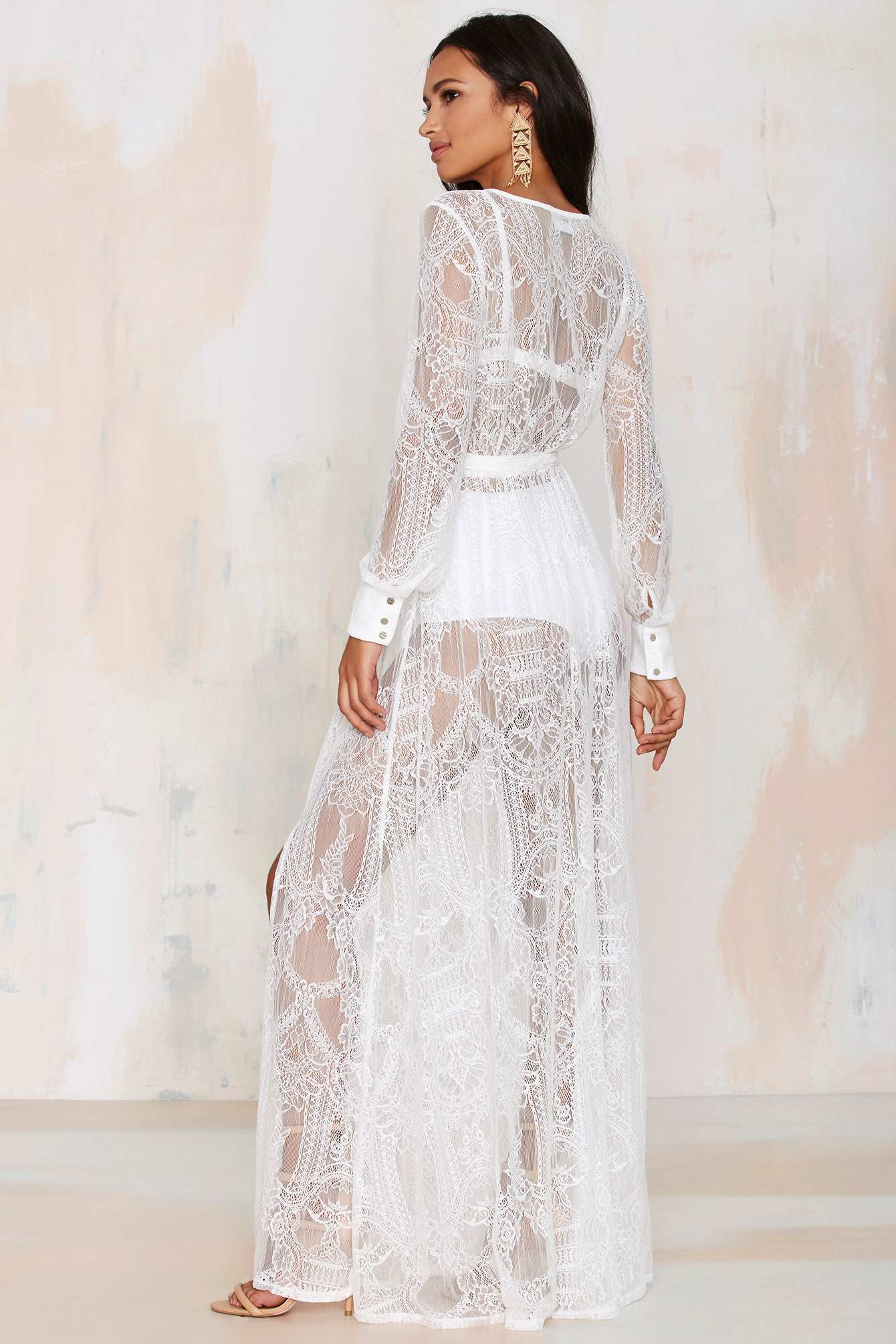nasty gal white lace dress