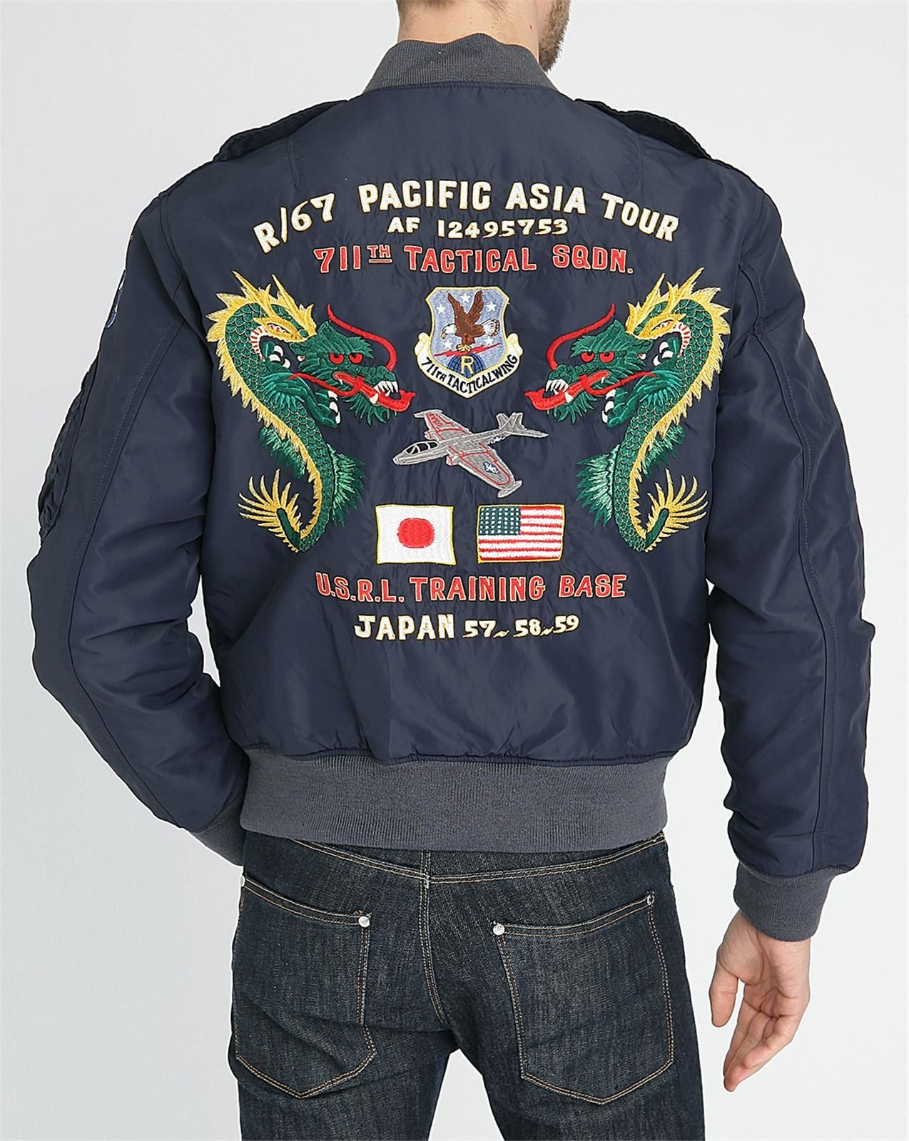 Polo ralph lauren Navy And Orange Reversible Bomber Jacket in Blue for Men | Lyst