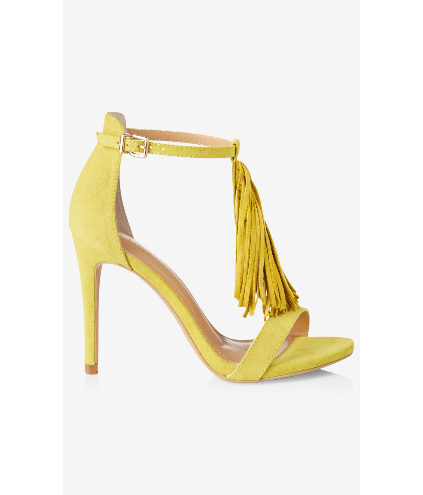 yellow fringe heels