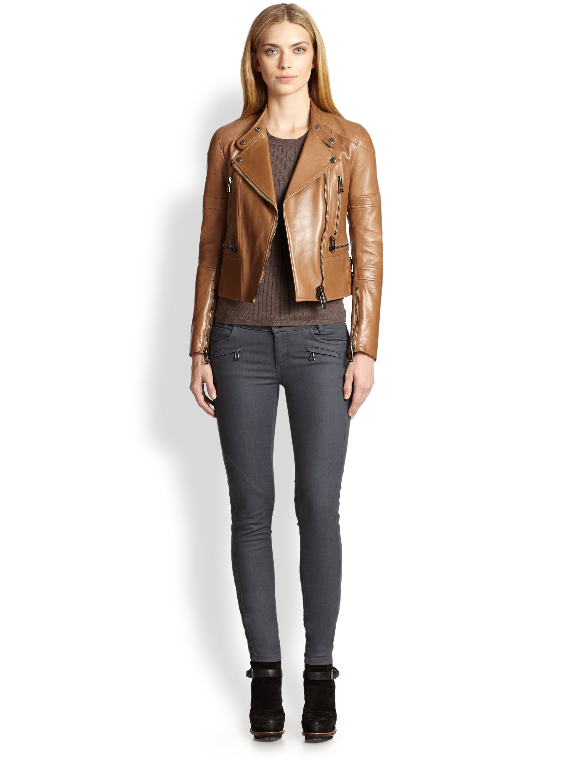 Belstaff Brown Thorn Leather Moto Jacket