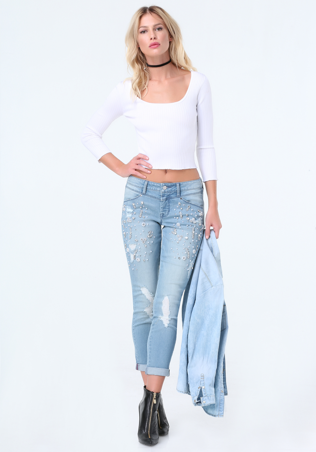 bebe embellished jeans