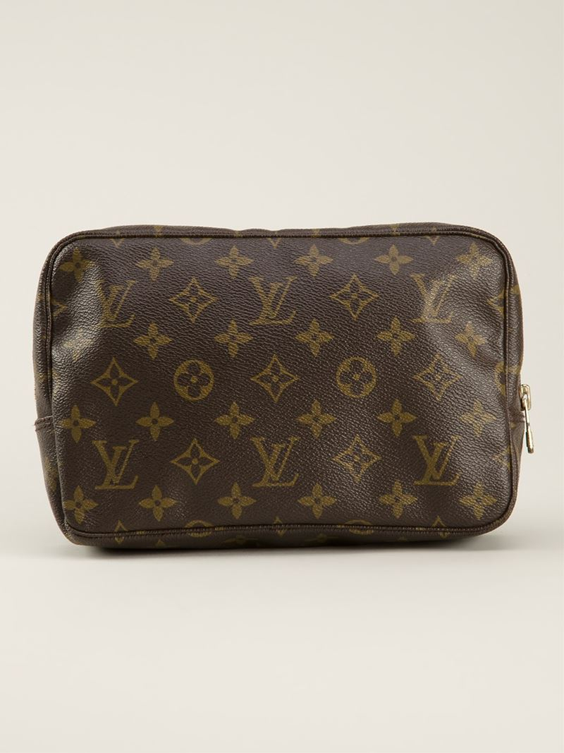 Louis Vuitton Leather Monogram Trousse 23 Cosmetic Bag in Brown - Lyst