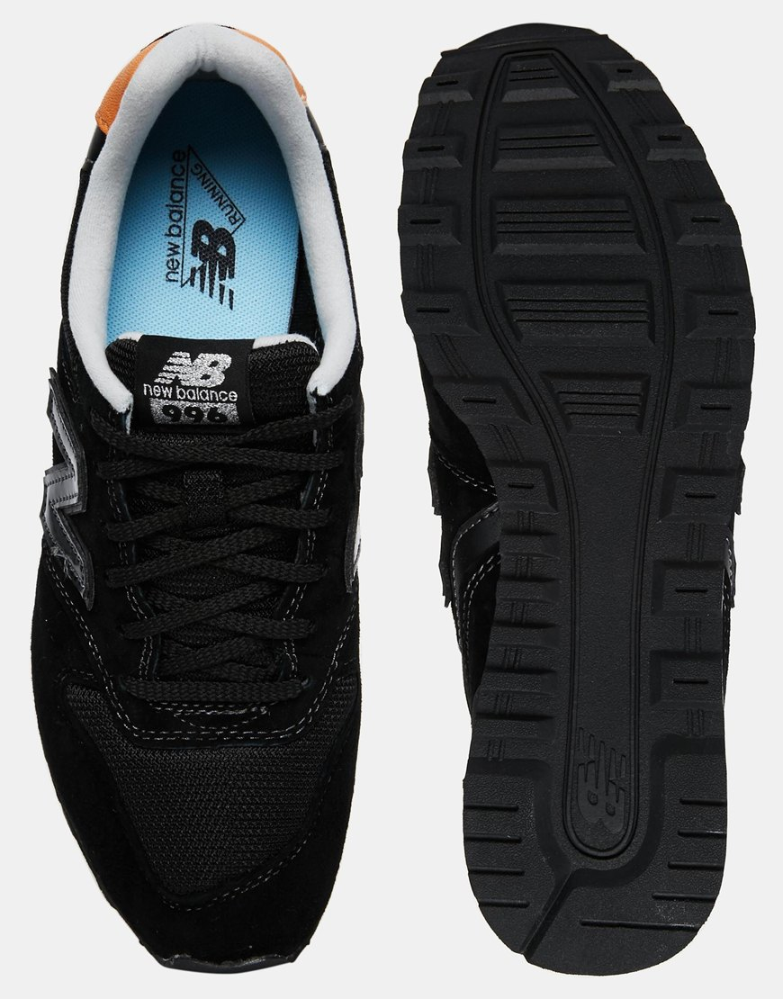 New Balance 996 Black Leather & Mesh Trainers - Lyst