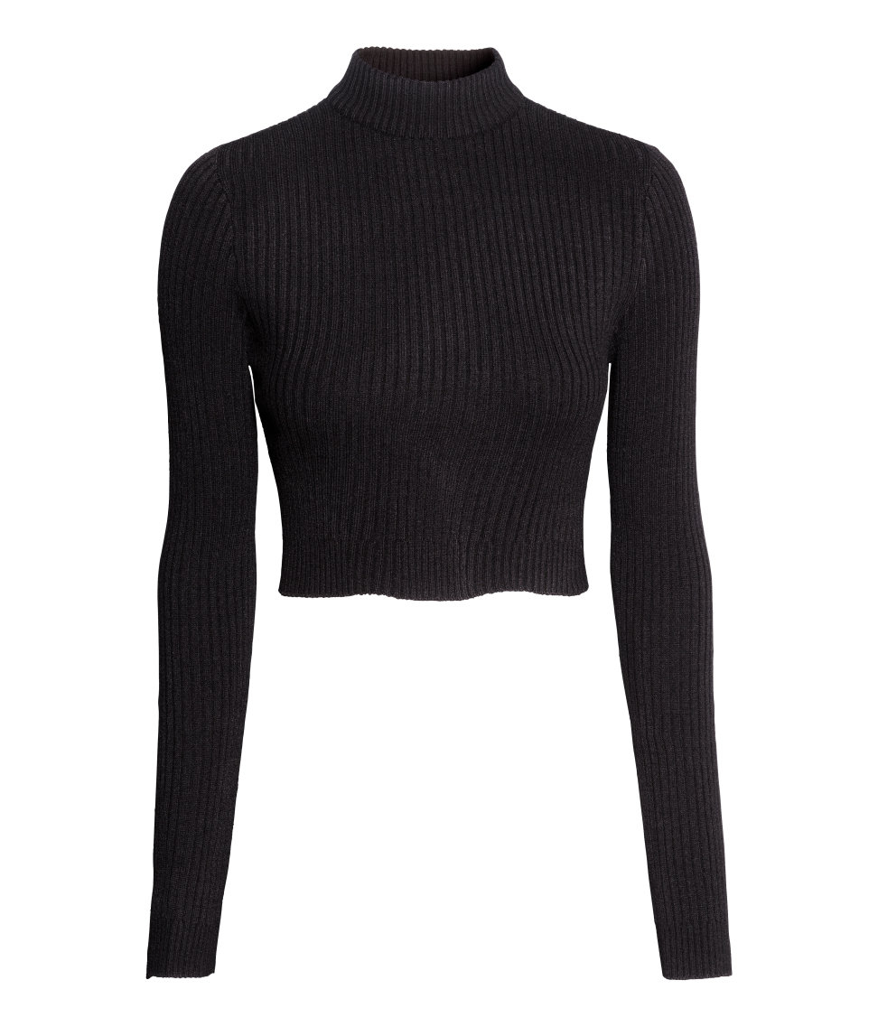 Cropped polo neck top Outlet