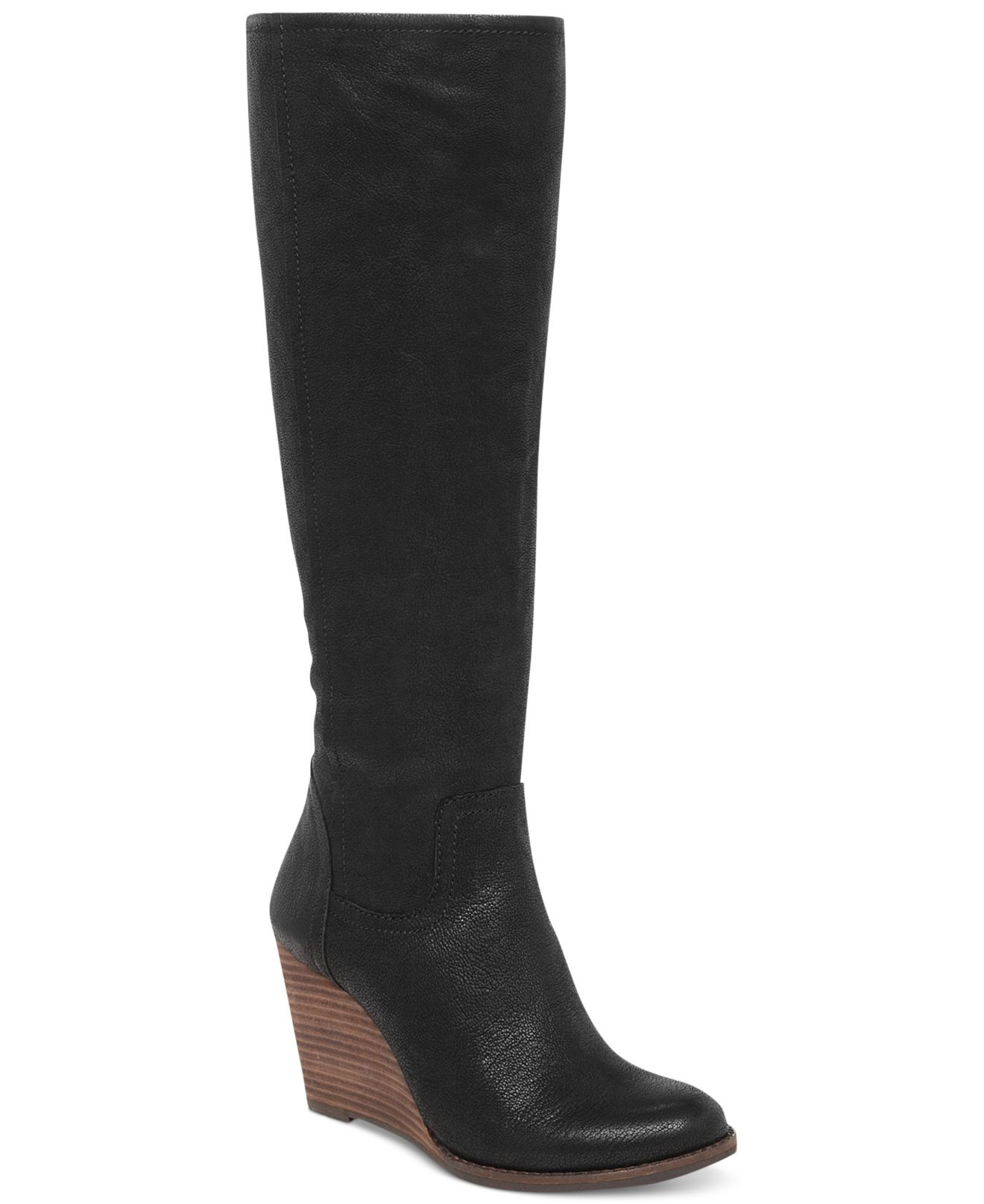 Lucky Brand Yacie Tall Wedge Boots in Black | Lyst