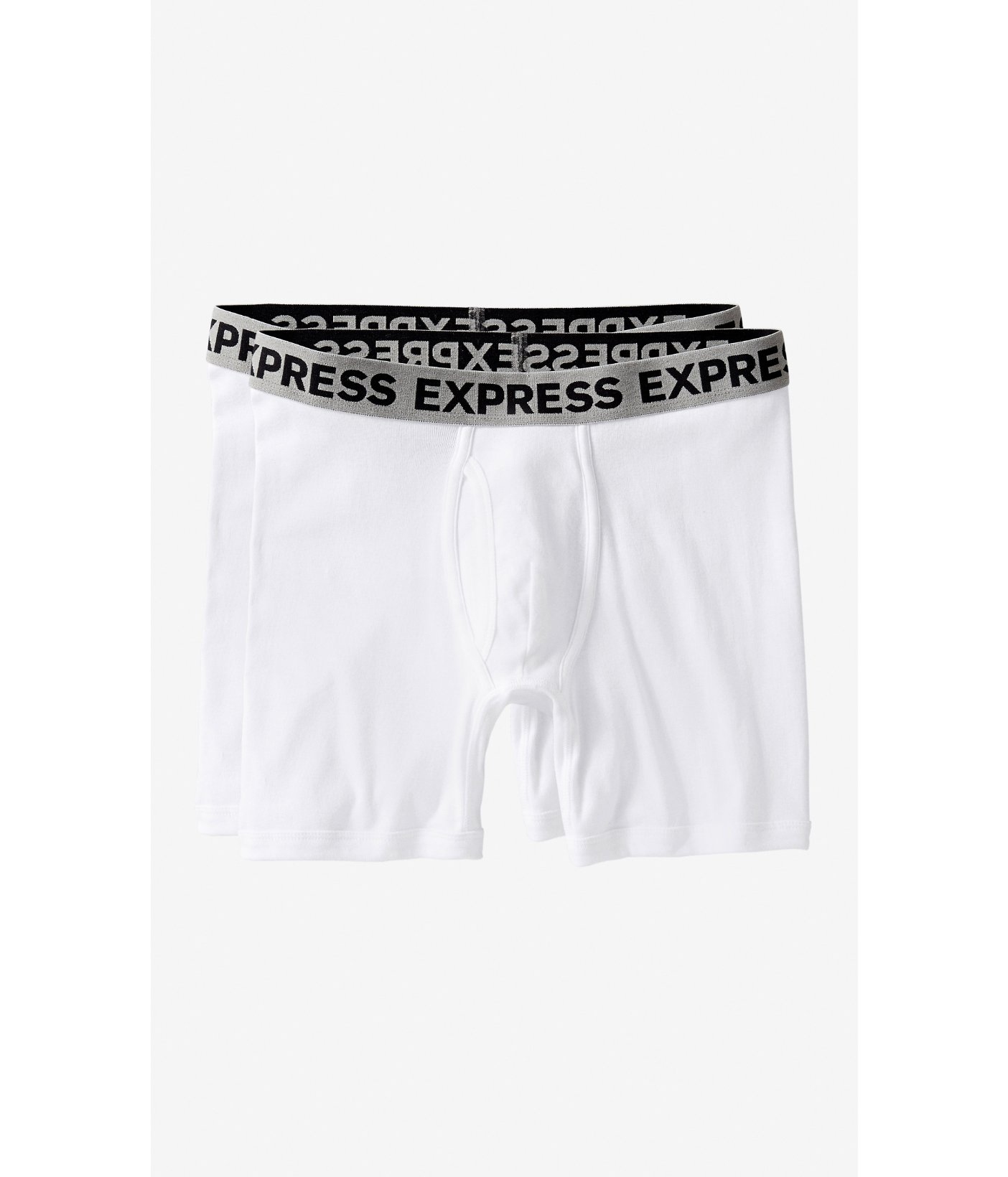 Express 2-pack Ribbed Cotton Boxer Briefs in White for Men | Lyst