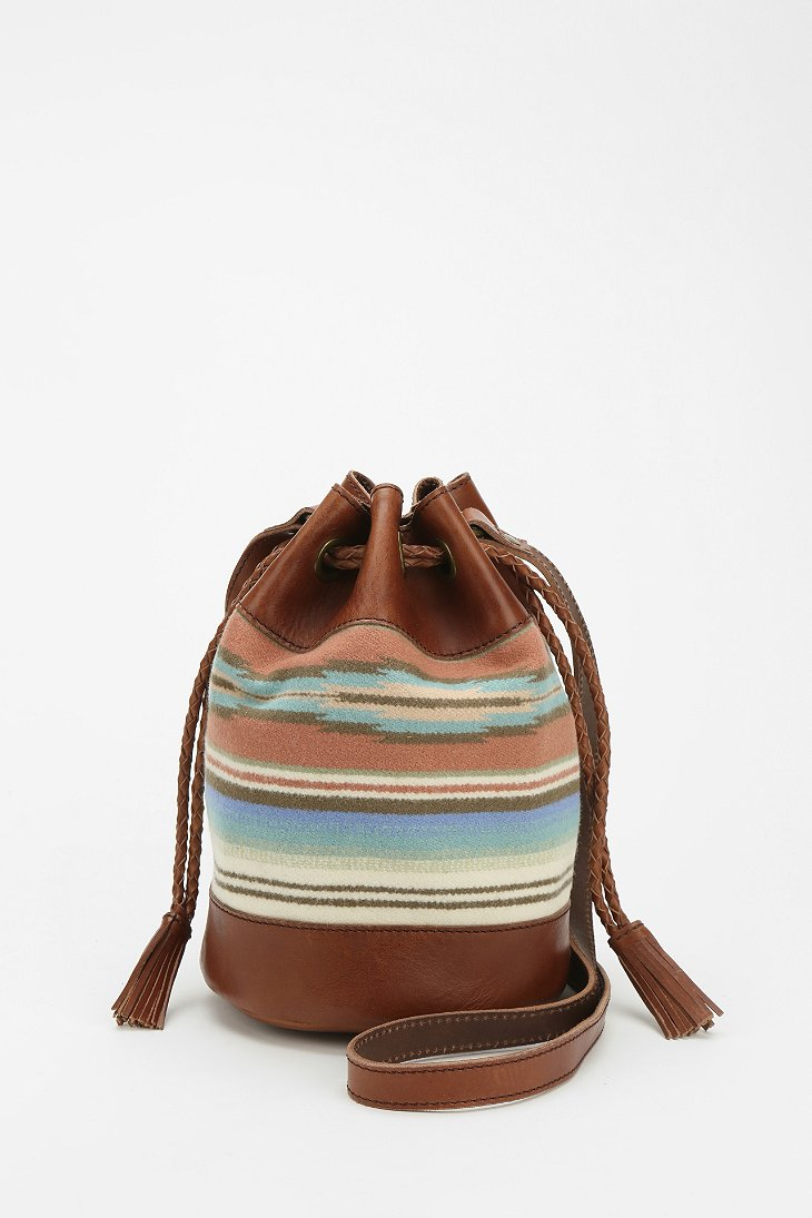 Lyst - Pendleton Blanket-Inset Small Bucket Bag in Brown