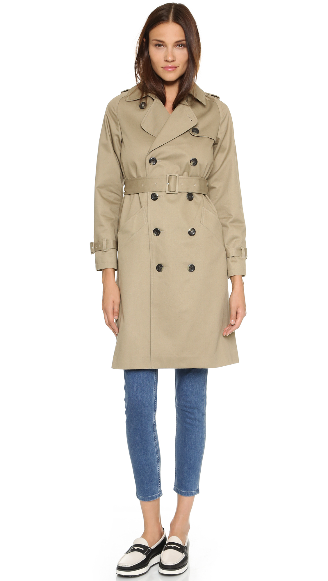 A.P.C. Vendee Trench Coat in Beige (Natural) - Lyst