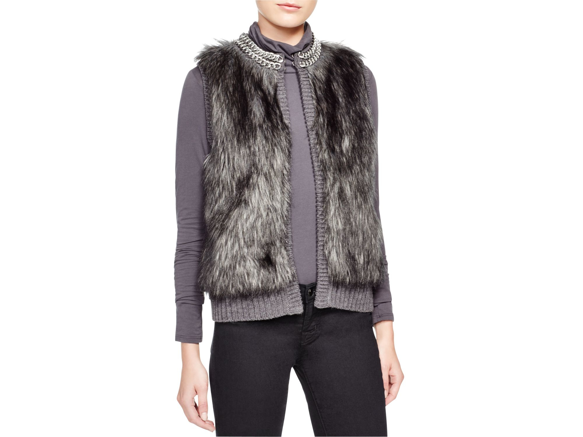 michael kors faux fur cardigan