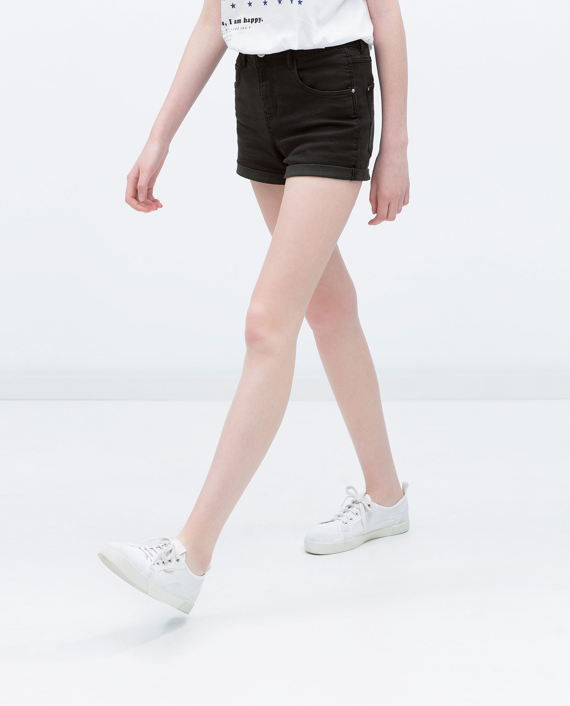 Zara High Waist Shorts in Black Lyst