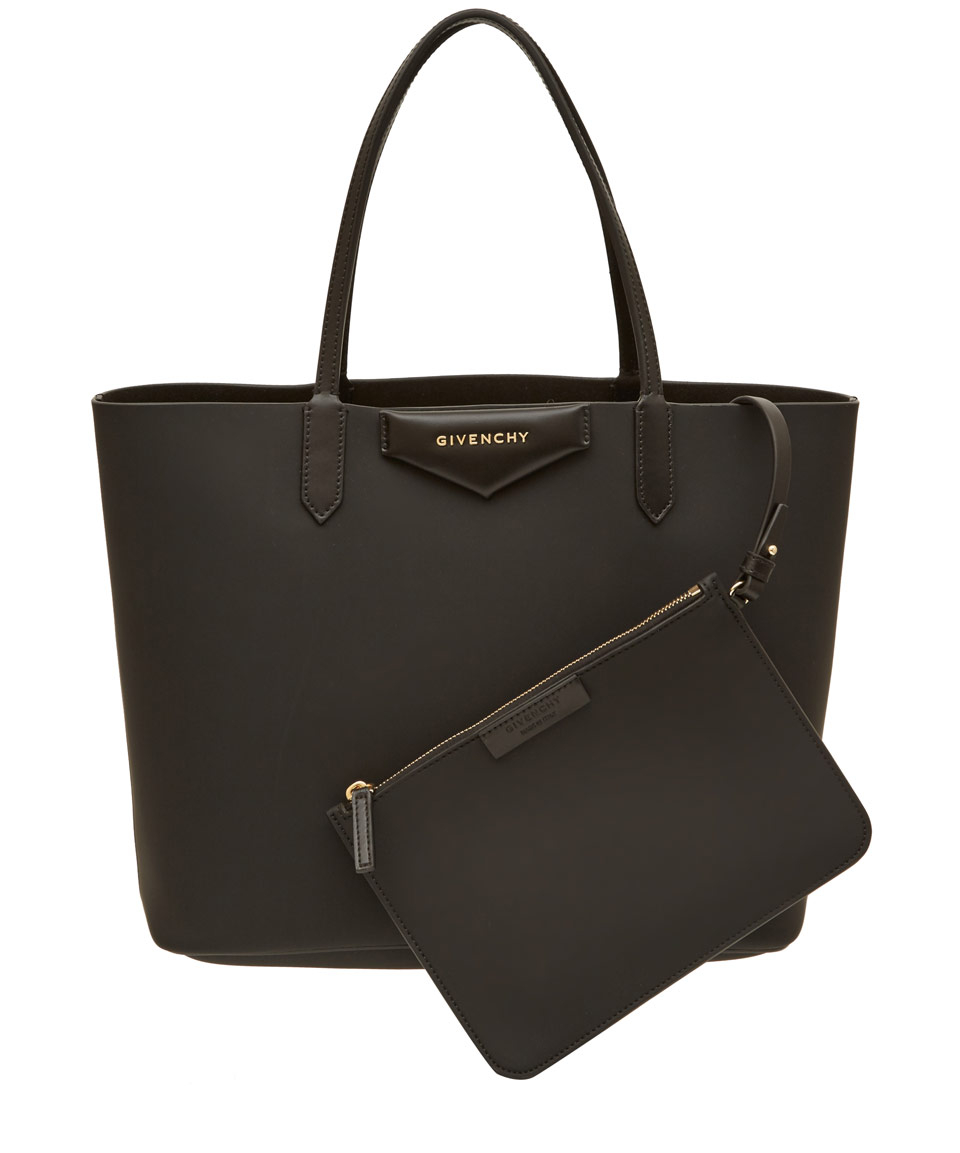 Givenchy Large Black Rubber Effect Antigona Bag in Black - Lyst