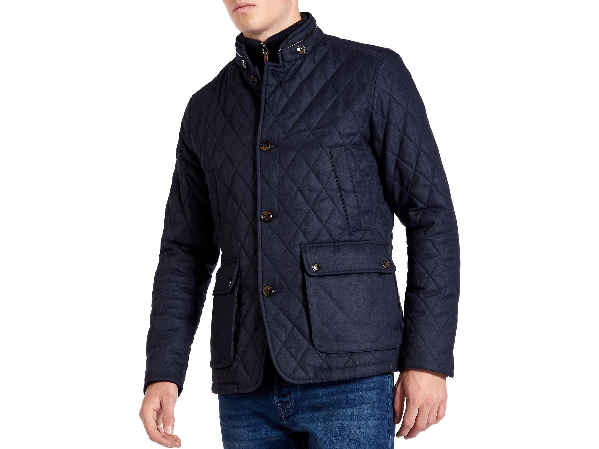 Ted Baker Kirklan Quilted Jacket in Blue for Men (Dark Blue) Lyst