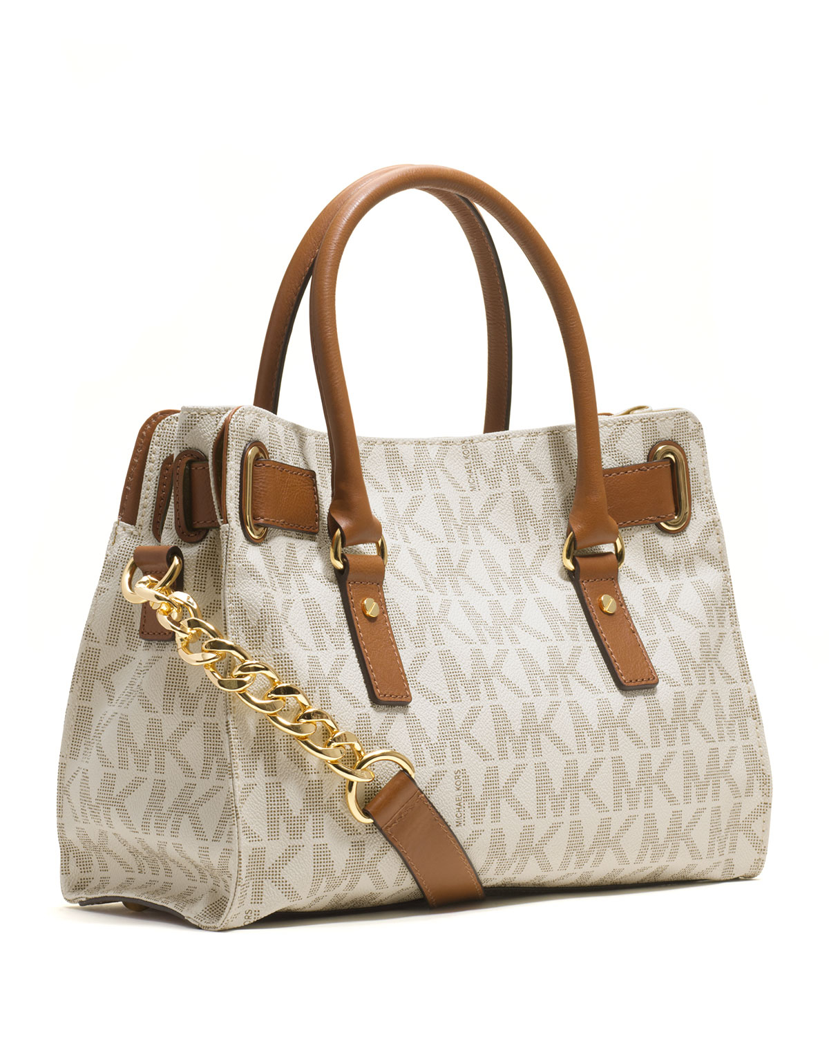 Lyst Michael Kors Hamilton Logo Satchel Bag In Brown Gallery