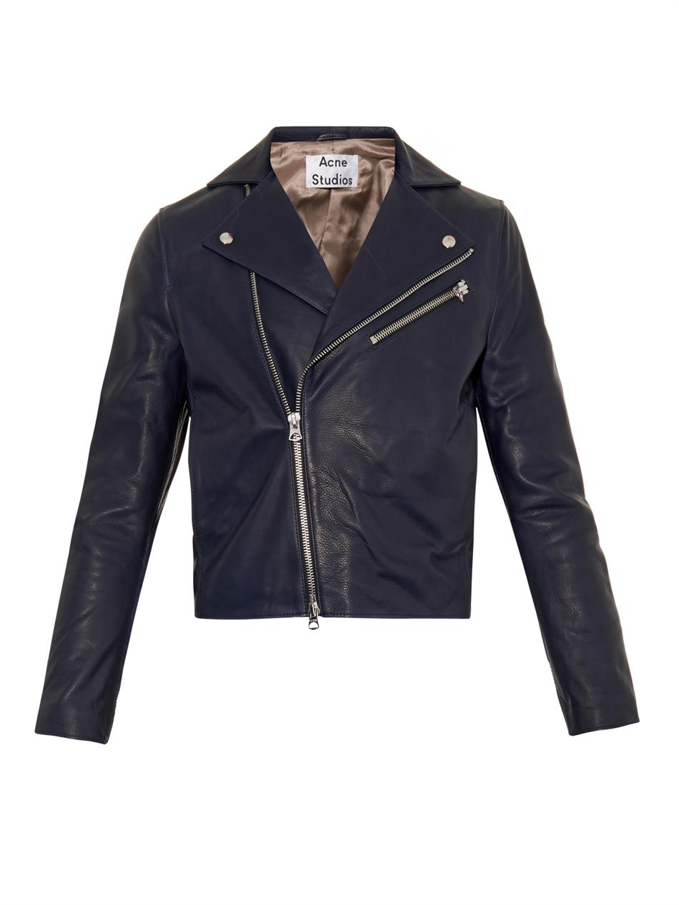 Acne Studios Gibson Leather Biker Jacket in Black for Men | Lyst