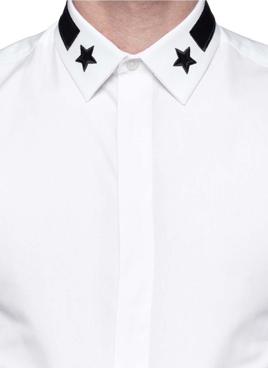 Stars And Stripe Collar Patch Shirt 