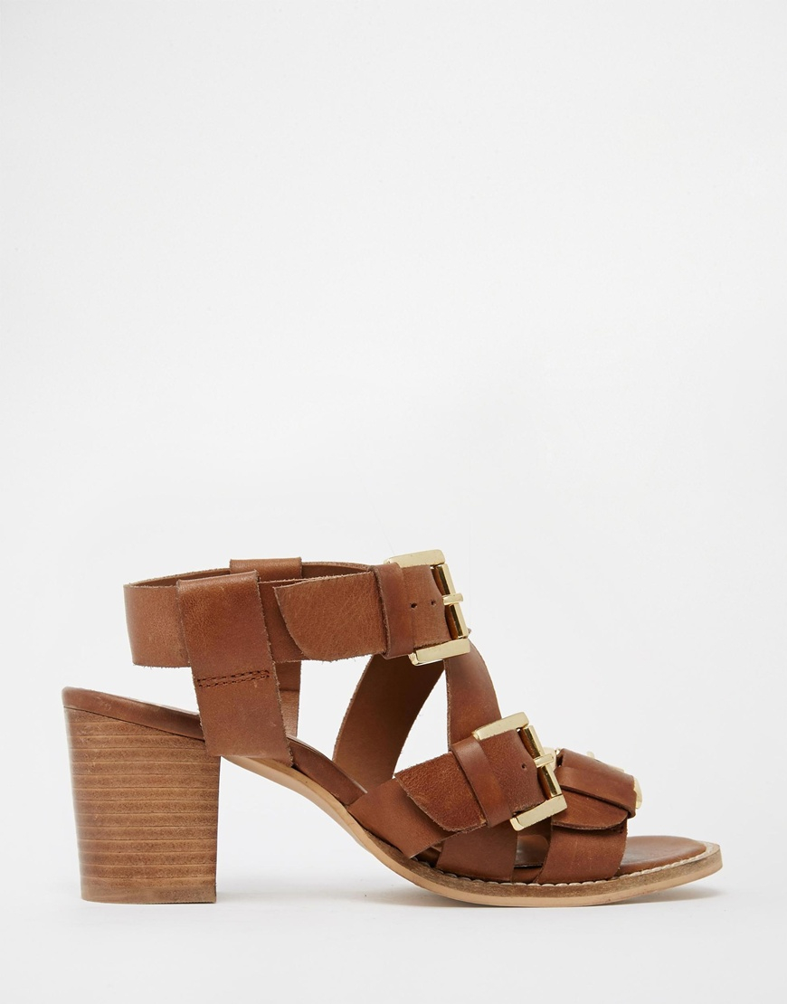 leather heeled sandals
