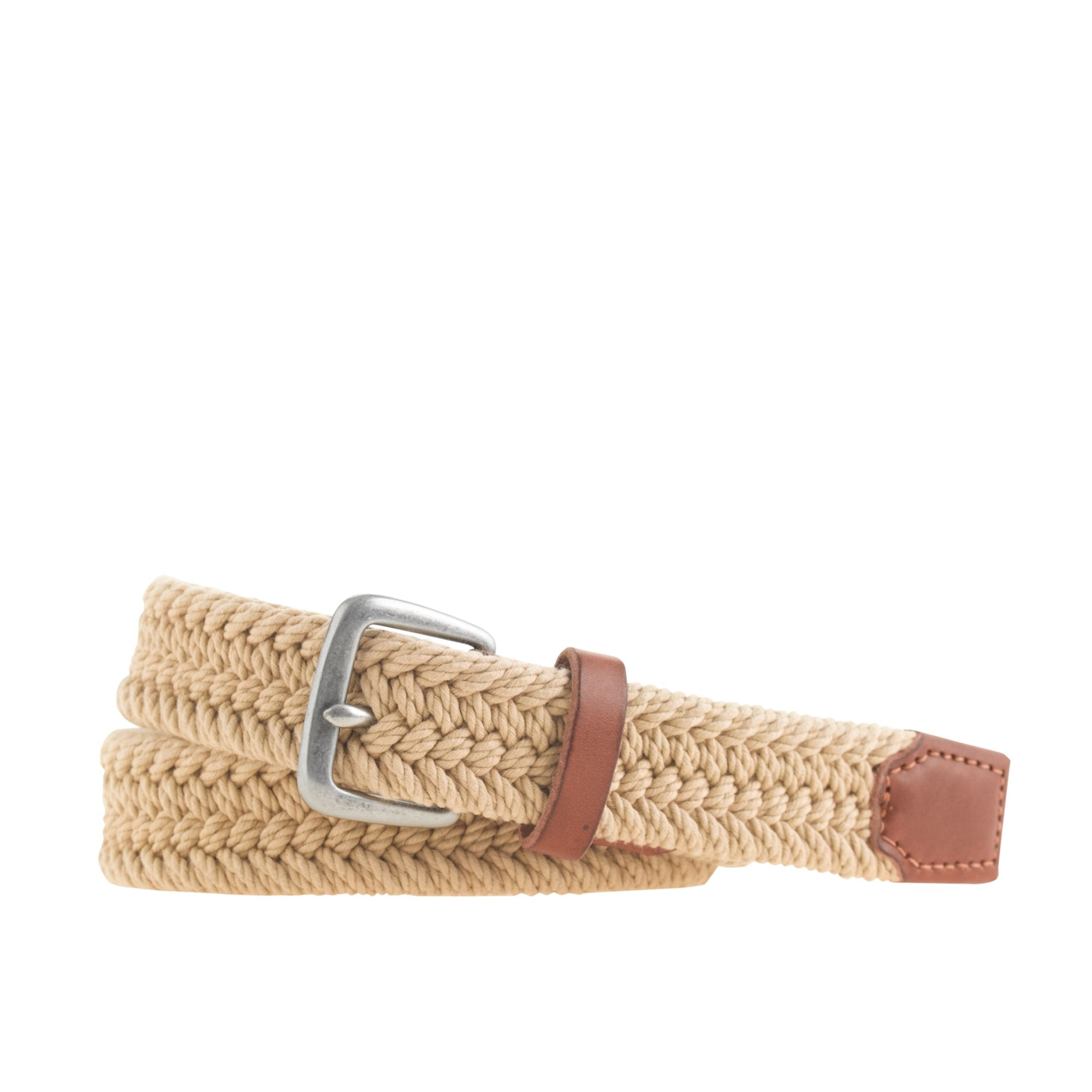 mens cotton braided belts