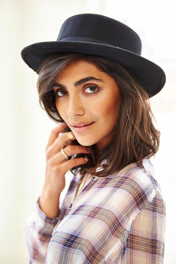 black pork pie hat womens