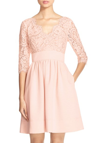 eliza j pink lace dress