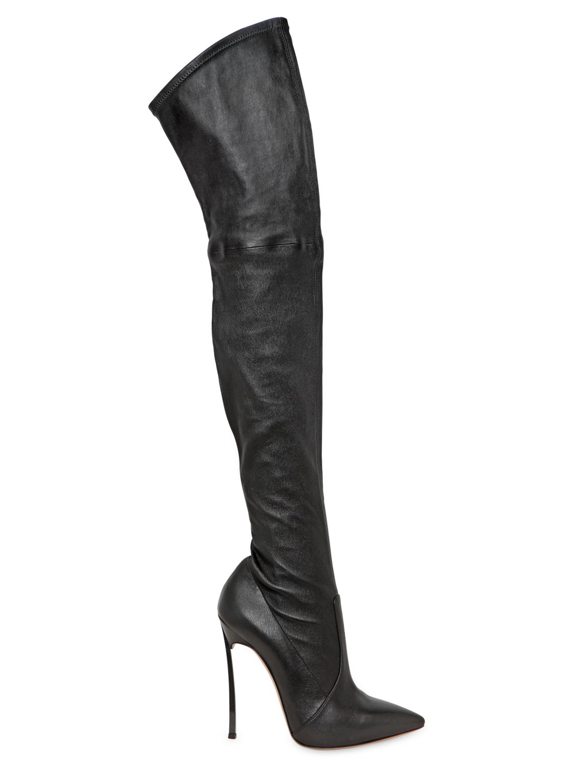 Lyst - Casadei 120Mm Over The Knee Leather Boots in Black