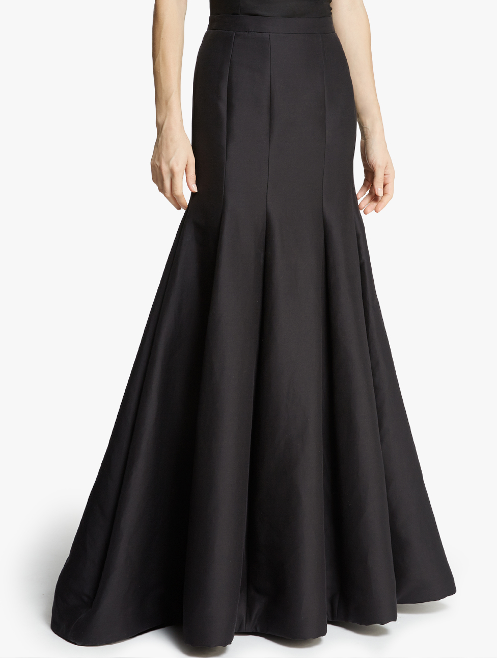 Halston Silk Faille Structured Skirt in Black - Lyst