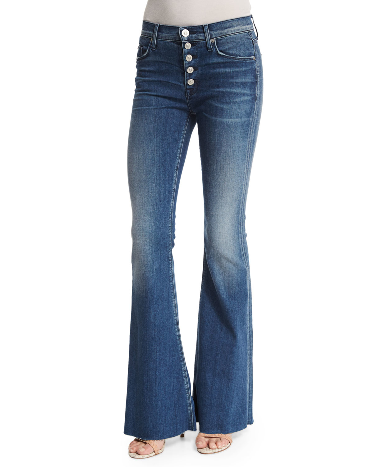 button fly flare jeans womens