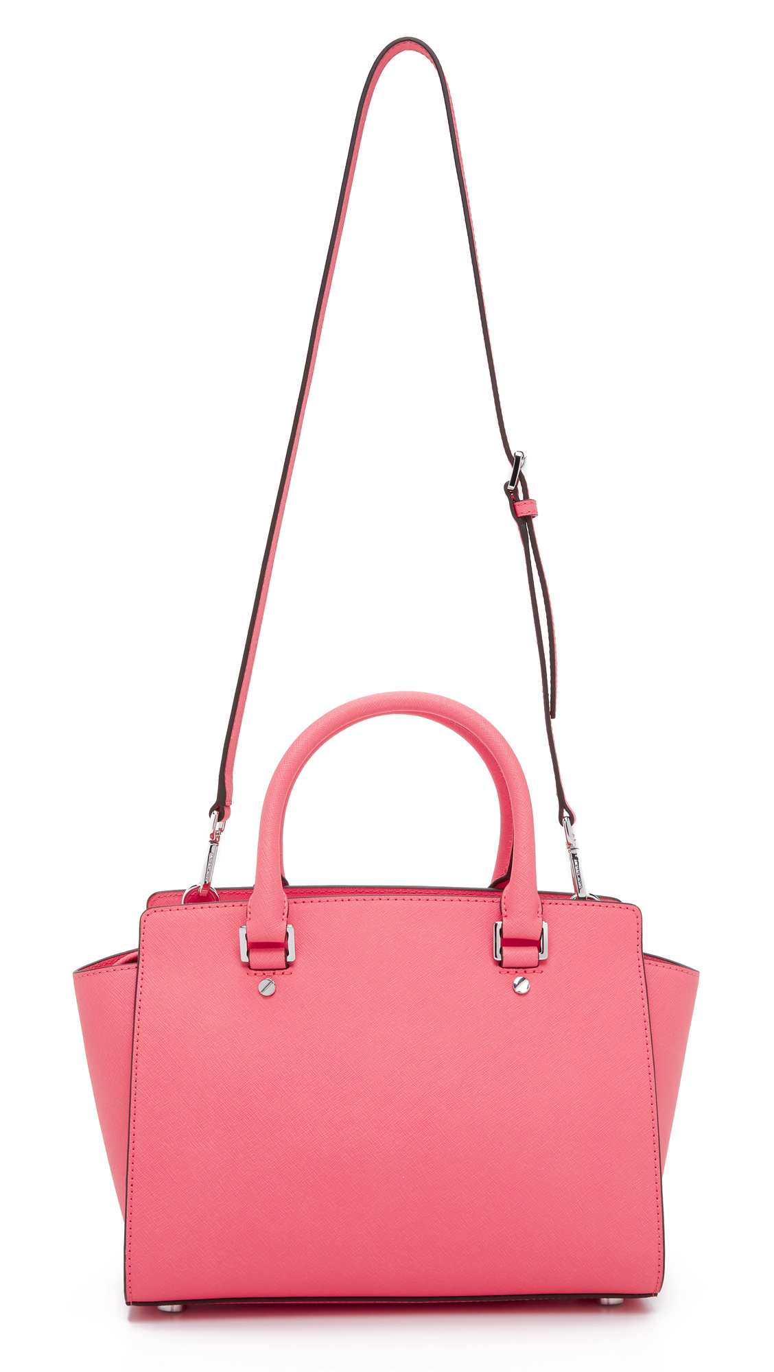 MICHAEL Michael Kors Coral Pink Saffiano Leather Large Selma Tote