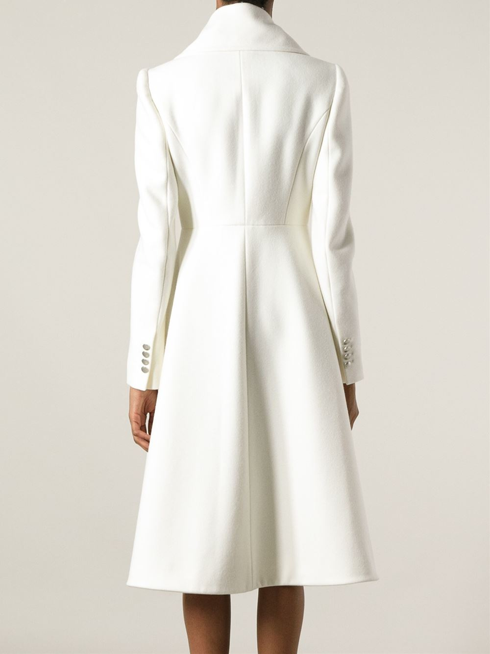 Alexander McQueen Double Breasted Coat in White - Lyst