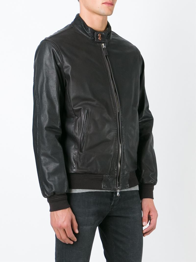 Jacob Cohen Leather Jacket in Brown for Men - Lyst