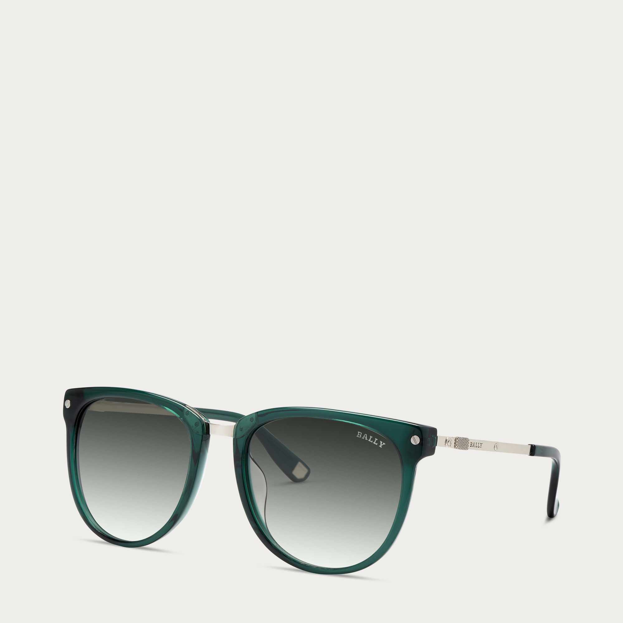 Bally Dframe Sunglasses Men ́s Green Acetate & Metal Sunglasses for