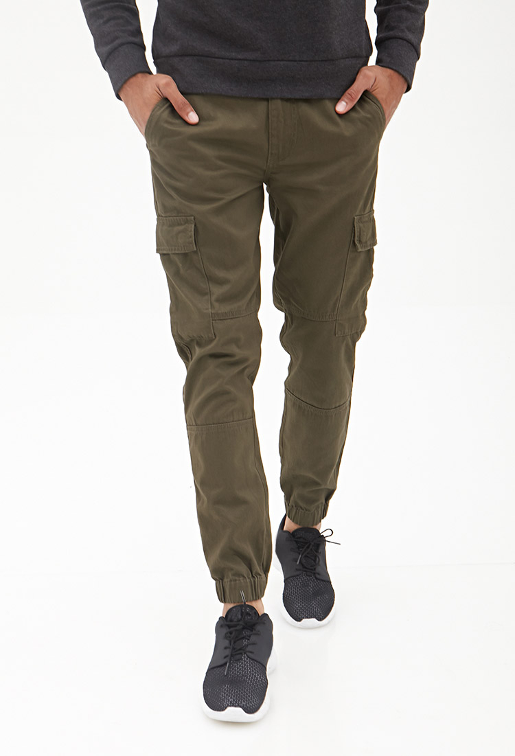 Forever 21 Woven Cargo Joggers in Olive (Green) for Men Lyst