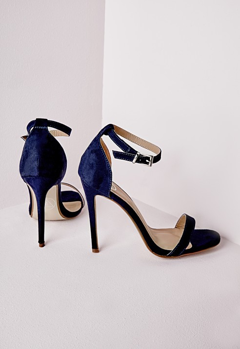 Navy barely there sandals Clearance