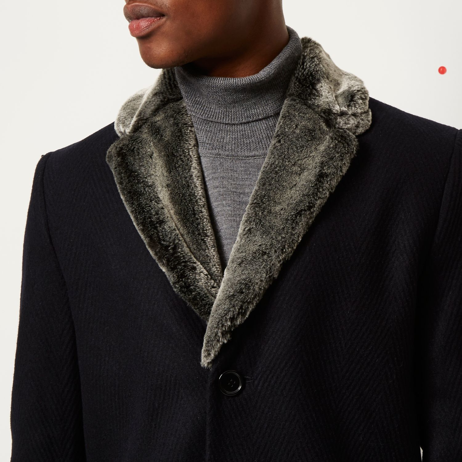 wool coat with faux fur collar