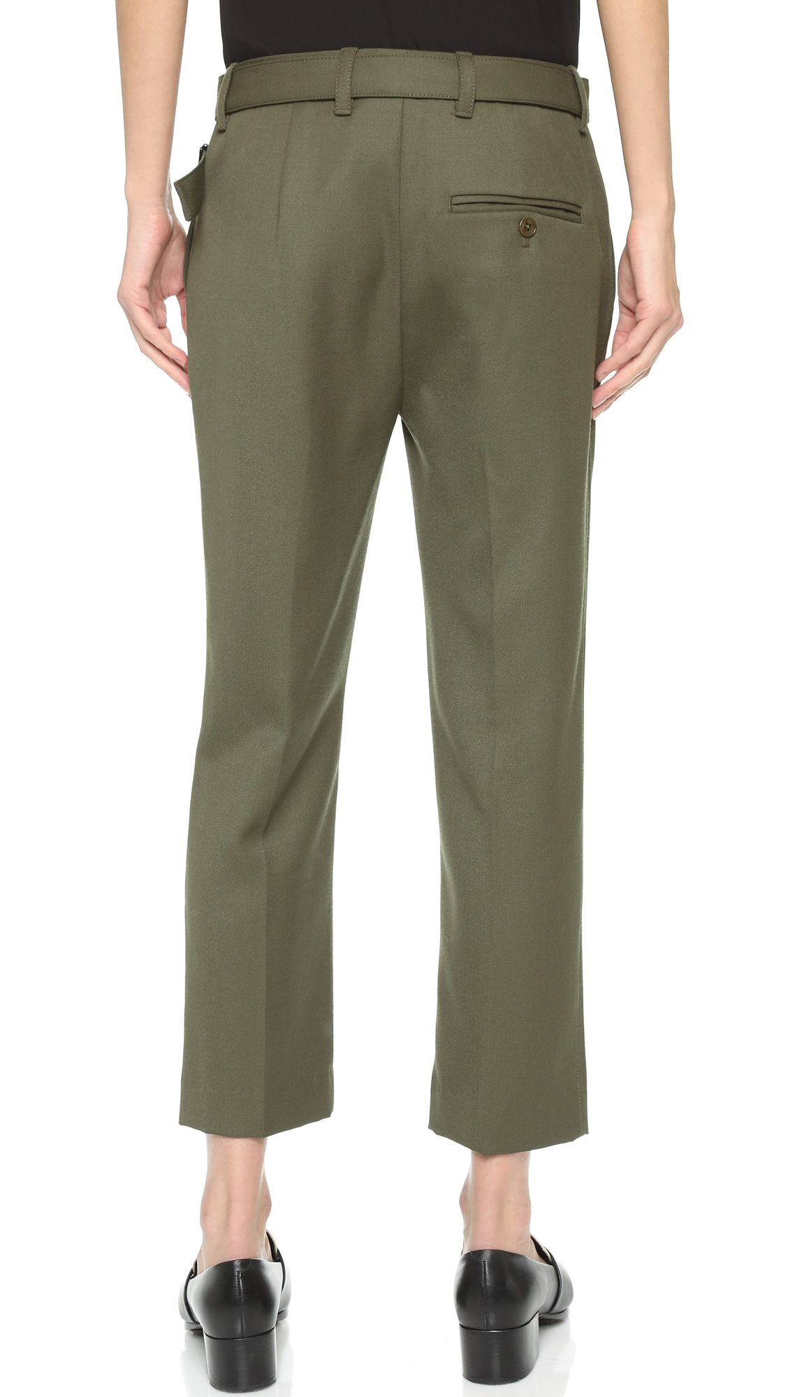 3.1 Phillip Lim Cropped Utility Belt Pants Olive in Green Lyst