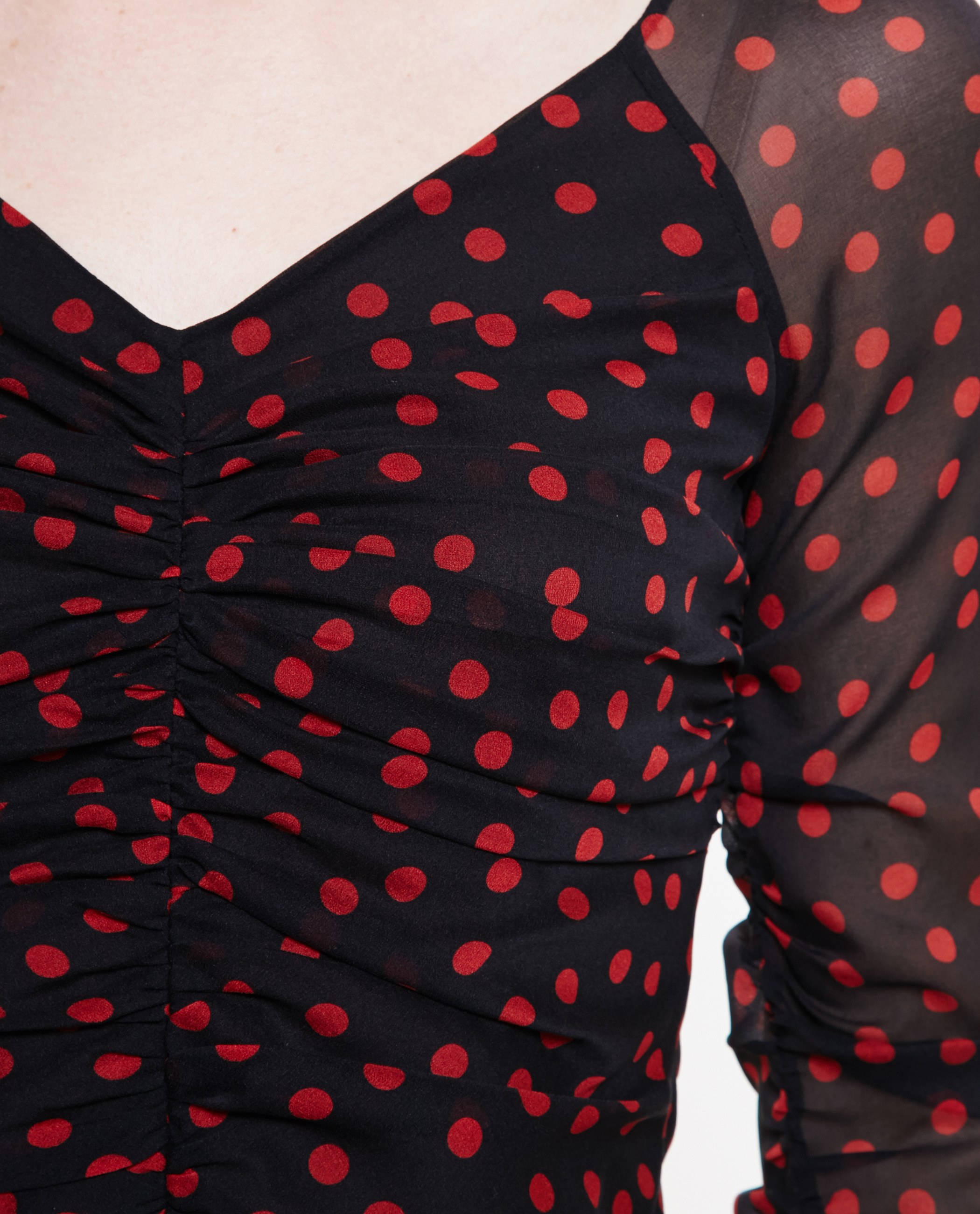Black dress red polka on sale dots