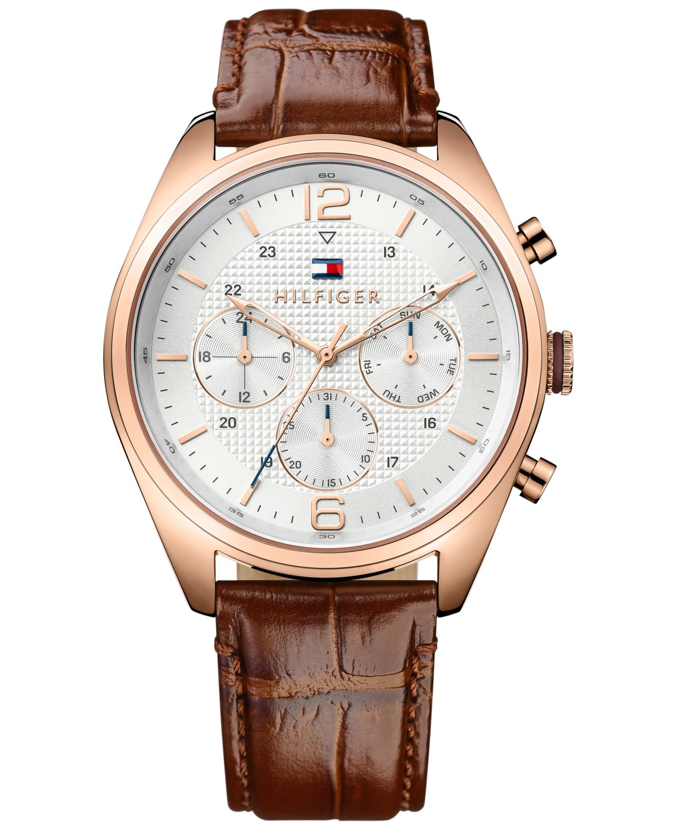 Tommy hilfiger Men's Sophisticated Sport Brown Leather Strap Watch 44mm 1791183 in Brown for Men