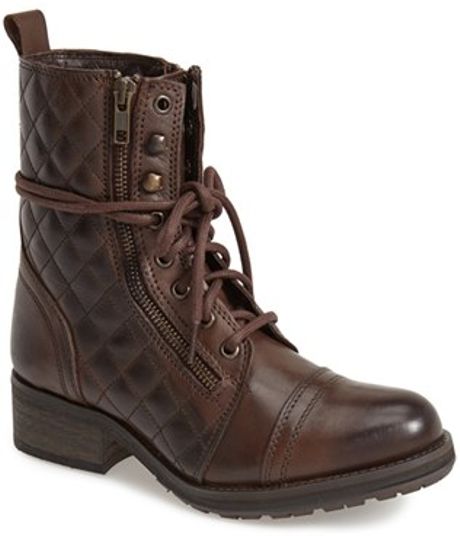Steve Madden 'Yanki' Quilted Leather Mid Boot in Brown | Lyst