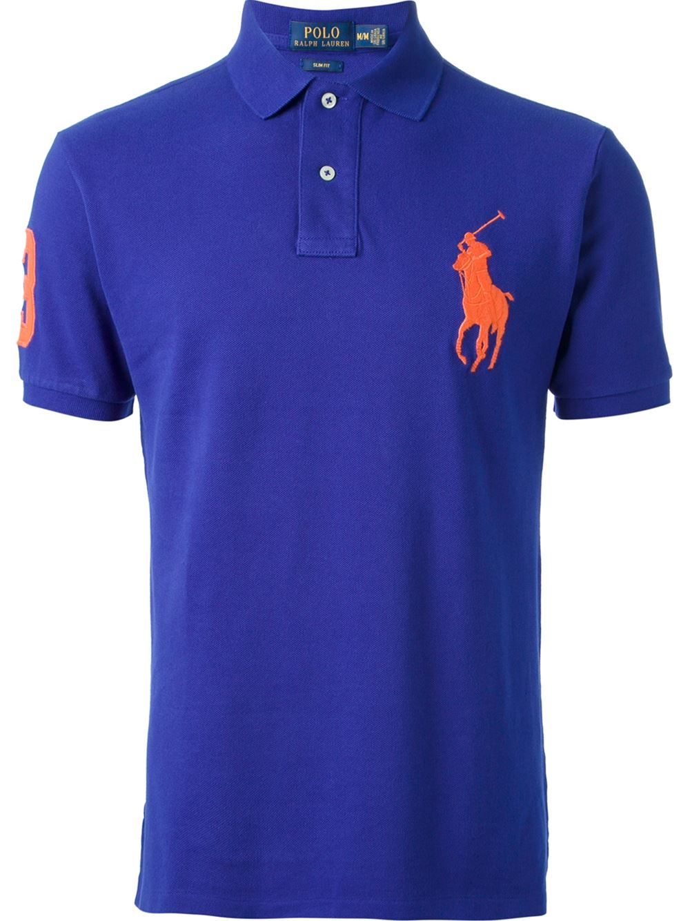 Lyst - Polo Ralph Lauren Oversized Logo Slim Fit Polo Shirt in Blue for Men
