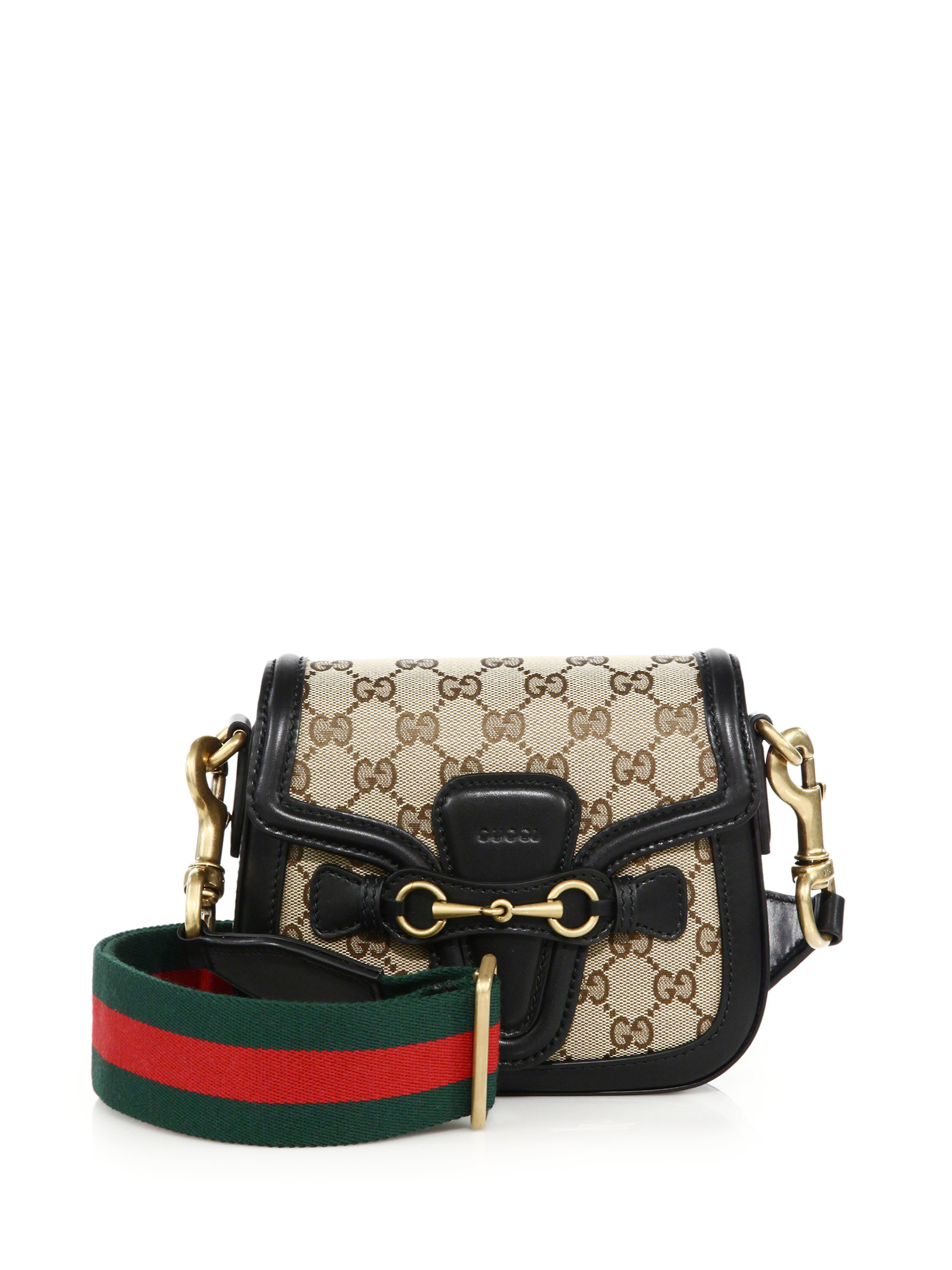 Gucci Lady Web Small GG Supreme Canvas Shoulder Bag in Natural - Lyst