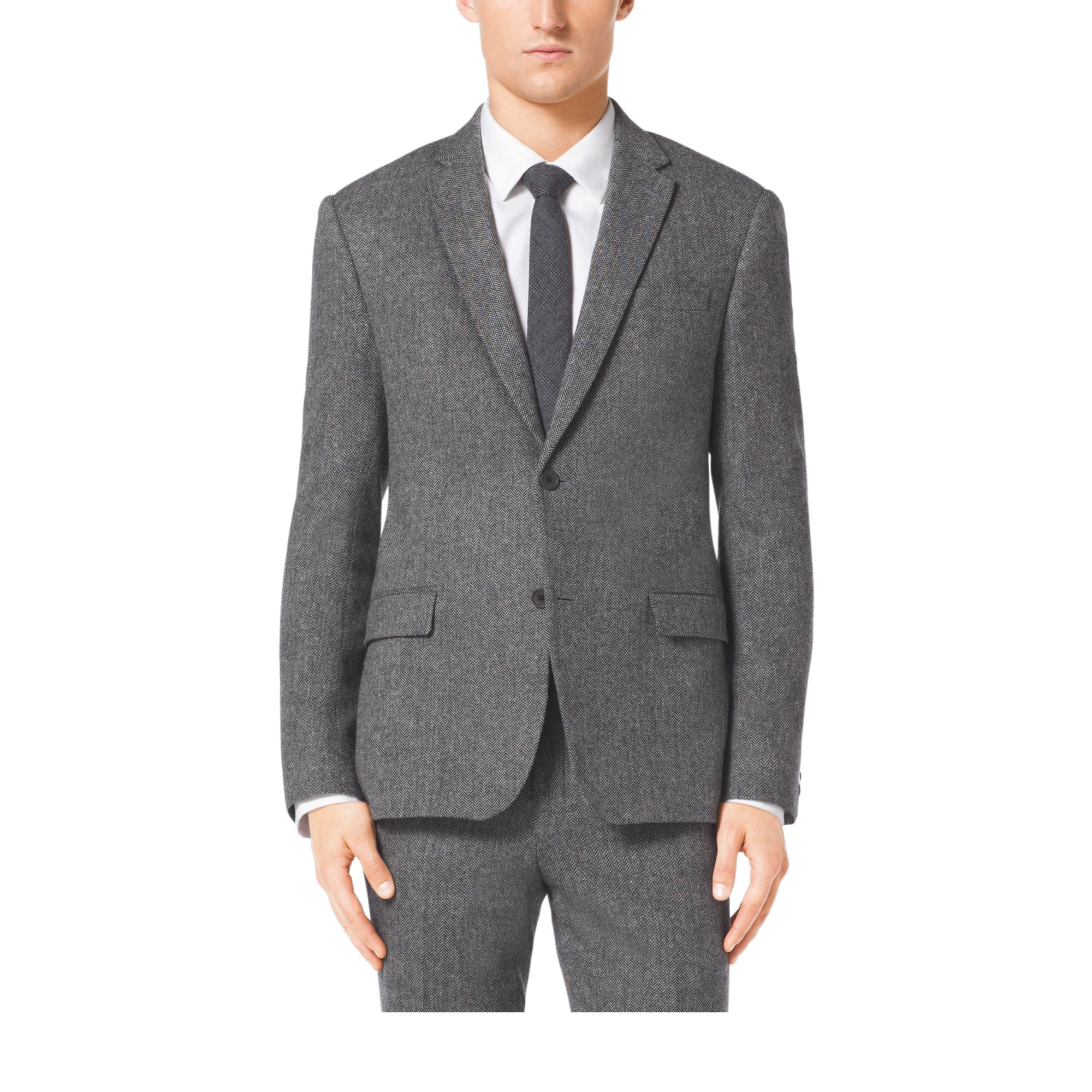 Michael kors Grey Herringbone Suit in Gray for Men Lyst