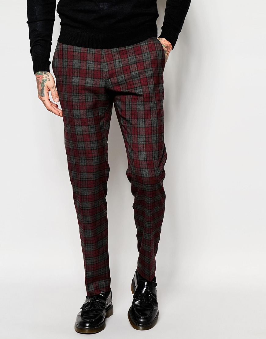 Mens Skinny Suit Trousers Dress Yy