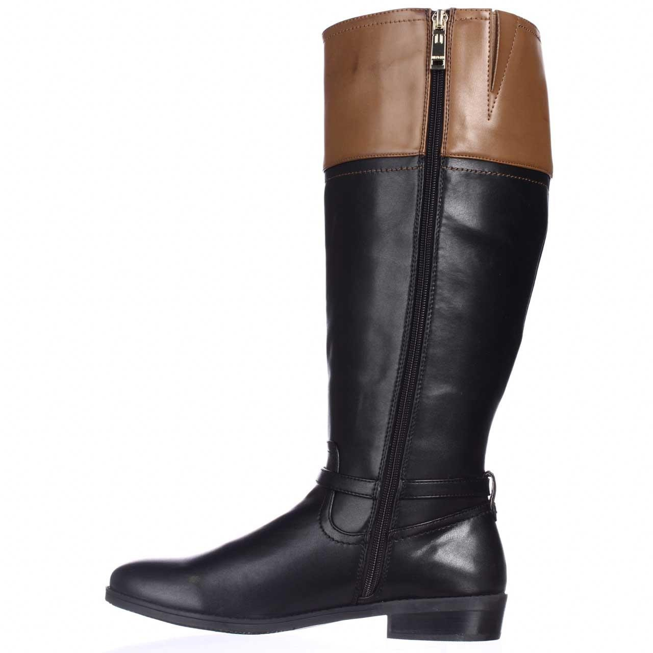 Tommy hilfiger Drea2 Wide Calf Kneehigh Riding Boots in Black Lyst