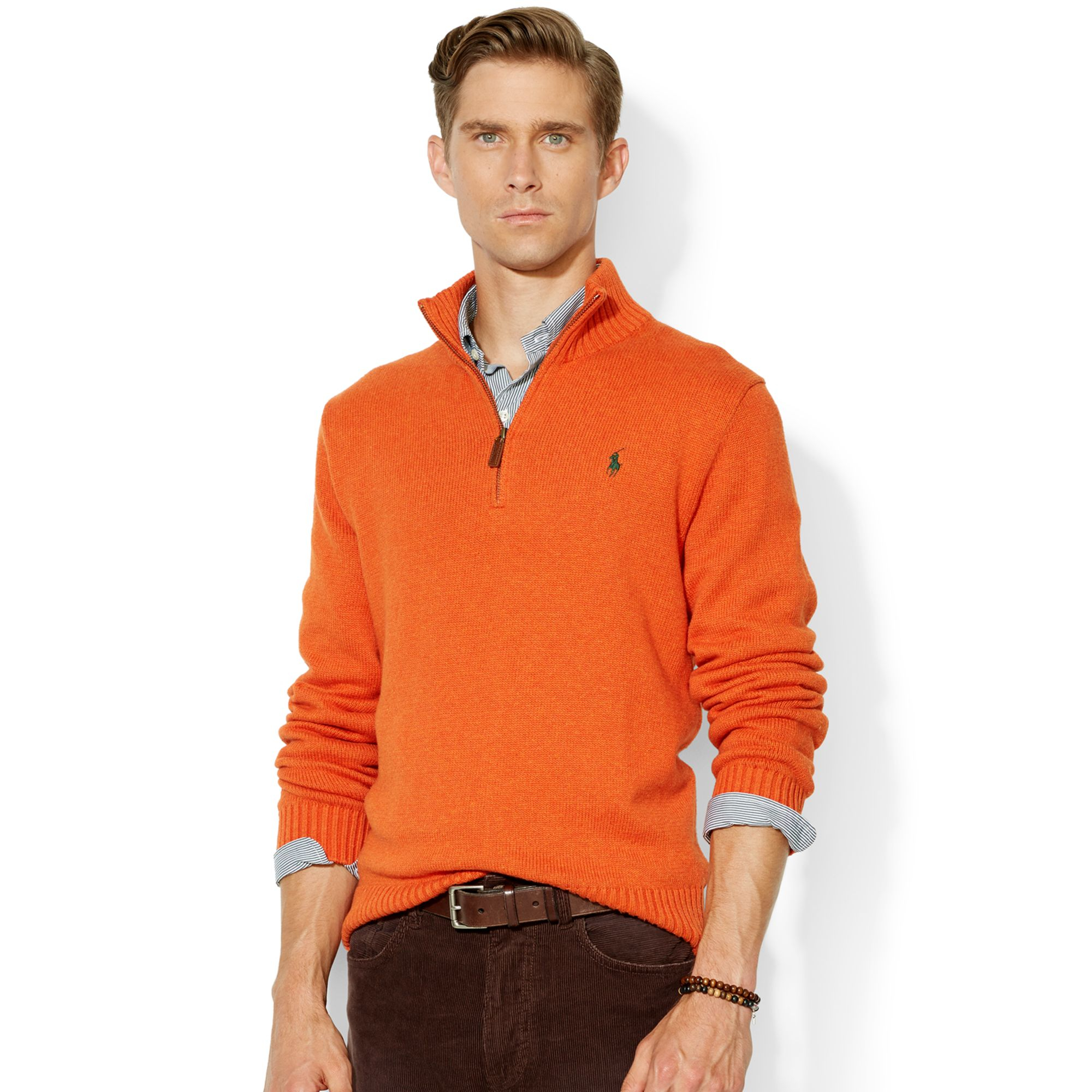 Download Polo Ralph Lauren High-Twist Cotton Half-Zip Mockneck ...