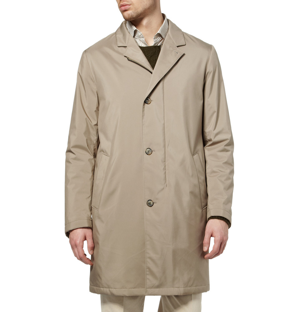 Loro Piana Storm System® Cashmere-Lined Rain Coat in Natural for 