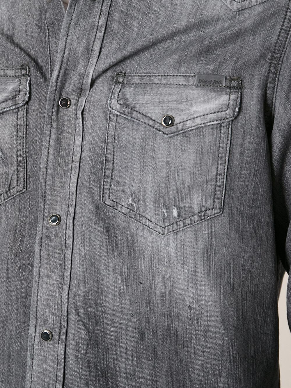 diesel grey denim shirt