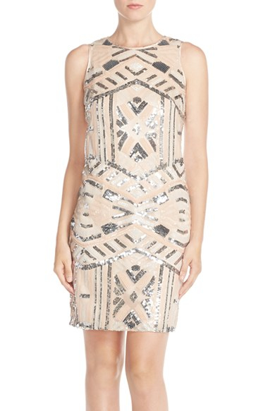 Vince Camuto Sequin Sheath Dress In Pink Lyst